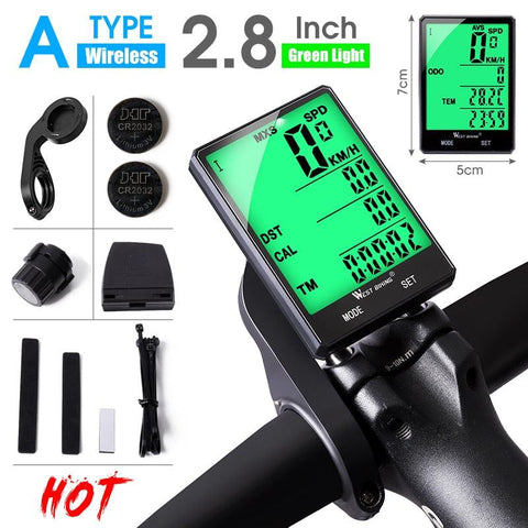 WEST BIKING Cycling Speedometer Digital Large Screen Waterproof LCD Wireless and Wired Bike Odometer Bicycle Computer