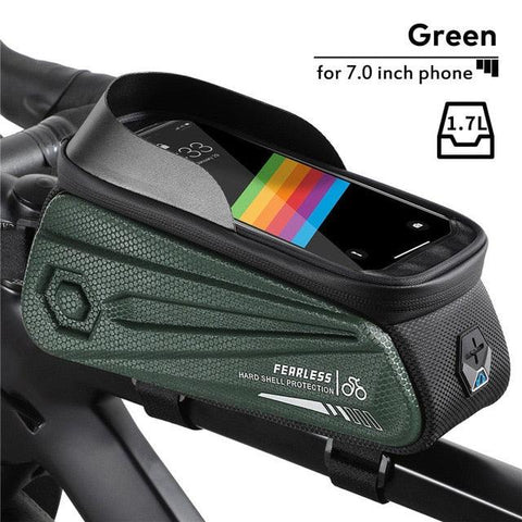 WEST BIKING Hard Shell TPU Bicycle Bag Touchscreen 6-7.4" Phone Stand Waterproof Front Beam Bag MTB Road Bike Cycling Equipment