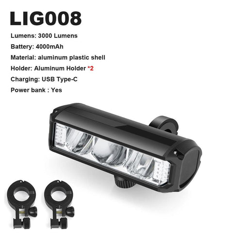 NEWBOLER 1000 Lumen Flashlight For Bicycle USB Bike Front Rear Light Set Rainproof MTB Headlight 4800mAh Cycling Lamp Accessory