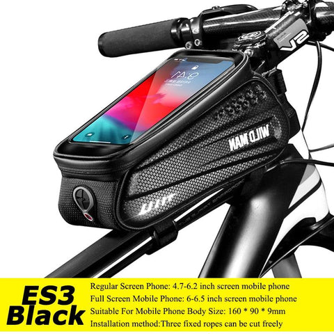 WILD MAN Bicycle Bag 5.5-6.6 Inch Phone Bag Waterproof Front Frame Bag Sensitive Touch Screen MTB Bag Road Bike Accessories