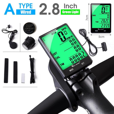 WEST BIKING Cycling Speedometer Digital Large Screen Waterproof LCD Wireless and Wired Bike Odometer Bicycle Computer