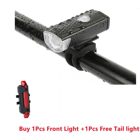 MTB Bicycle Lights LED Waterproof USB Rechargeable Mountain Bike Front Tail Light Night Safet Warning Cycling Lamps Flashlight