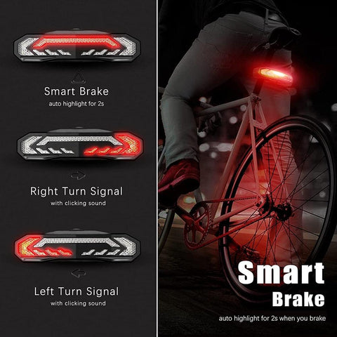 Cycala Bicycle Rear Light Alarm Waterproof Rechargeable Scooter Bike Turn Signal Warning Lamp Auto Brake Light