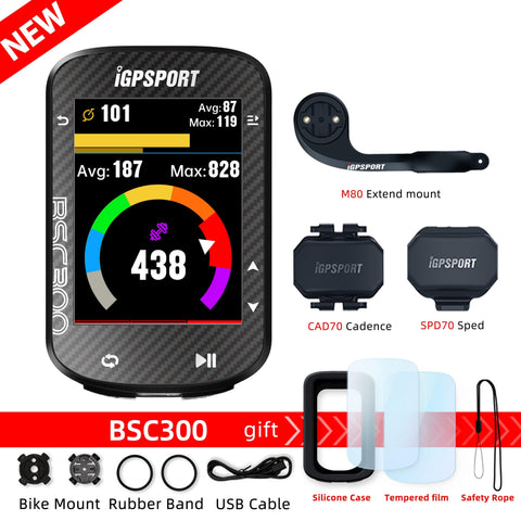 IGPSPORT BSC300 Bicycle GPS Computer Cycling Wireless Speedometer Bike GPS Streamline Version Odometer Portuguese
