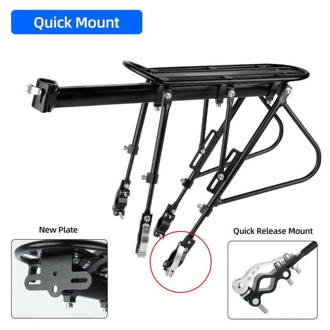 Deemount Heavy Duty Bicycle Luggage Carrier Rear Cargo Rack Stand 24-29'' Bike Trunk 100 KGS Load Fit 4.0 ‘’ Fat Bike Tire