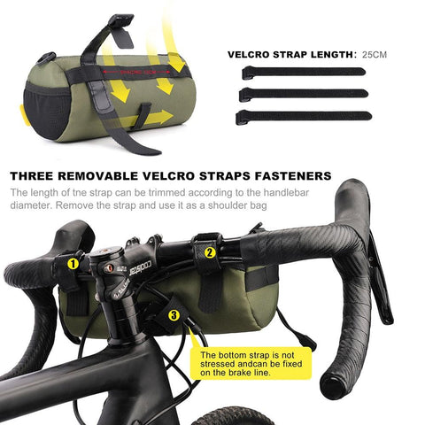 Rhinowalk Bike Bag Portable Handlebar Pannier Multi-purpose Large Capacity Backpack MTB Road Cycling Frame Tube Bag Elastic Band