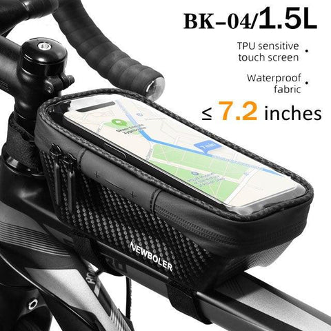WILD MAN Bike Bag 2L Frame Front Tube Cycling Bag Bicycle Waterproof Phone Case Holder 7.4 Inches Touch Screen Bag Accessories