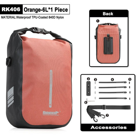 Rhinowalk Bike Quick Release Fork Bag Waterproof 4L 6L Cycling Bicycle Front Pack Mount Electric Scooter Storage Vehicle Bag