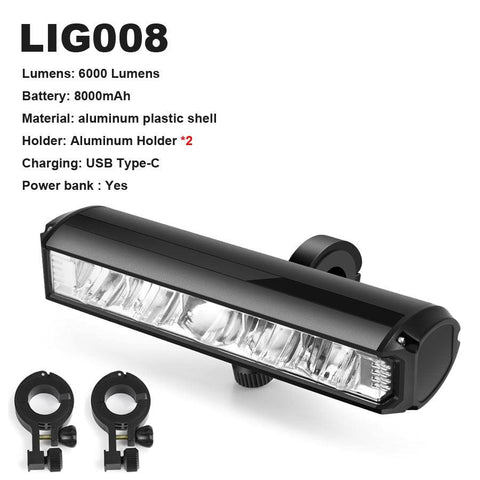 NEWBOLER 1000 Lumen Flashlight For Bicycle USB Bike Front Rear Light Set Rainproof MTB Headlight 4800mAh Cycling Lamp Accessory