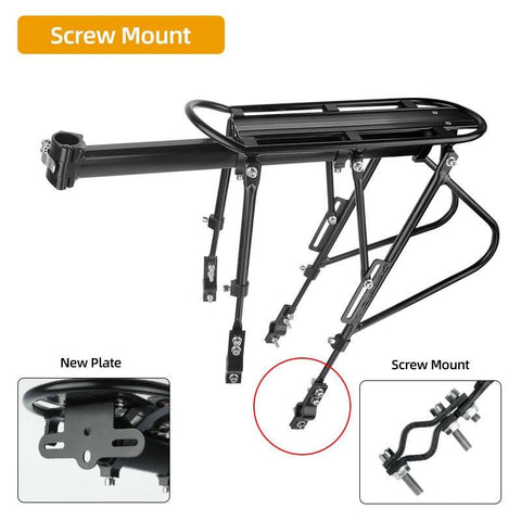 Deemount Heavy Duty Bicycle Luggage Carrier Rear Cargo Rack Stand 24-29'' Bike Trunk 100 KGS Load Fit 4.0 ‘’ Fat Bike Tire
