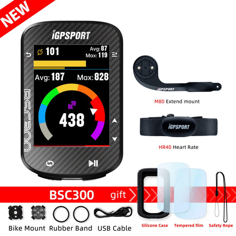IGPSPORT BSC300 Bicycle GPS Computer Cycling Wireless Speedometer Bike GPS Streamline Version Odometer Portuguese