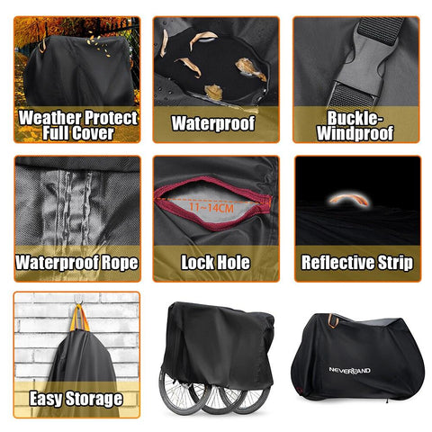 Bicycle Bike Cover For 2 3 bikes Rain Waterproof Dust Snow Sun UV Protector Cover Case For MTB BMX Mountain Hybrid Beach Cruiser