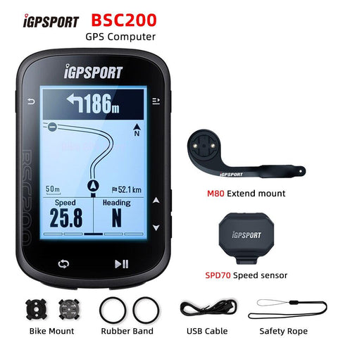 iGPSPORT BSC200 Bike GPS Computer Bicycle Cycling NAV Navigation MTB Road Wireless Speedometer Odometer 2.5 Inch ANT Power Meter