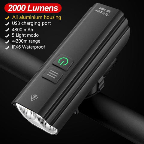 Bike Bicycle Light USB 1200LM4800mAH LED Rechargeable Set Road MTB Bike Front Back Headlight Lamp Flashlight Cycling Light Group