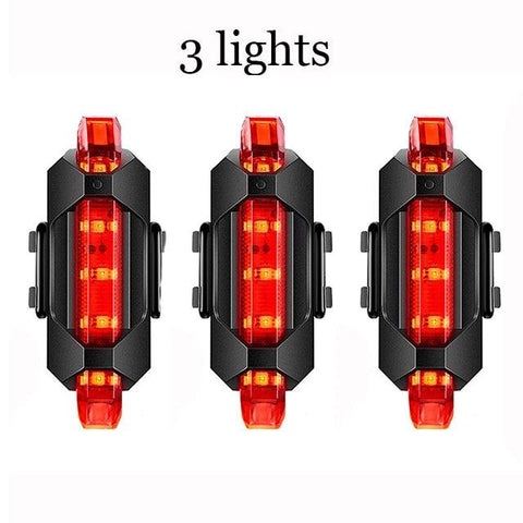 Bike Bicycle Light USB LED Rechargeable Headlight Set Rainproof  Cycling Front Back Headlight Lamp Bicycle Warning Flashlight