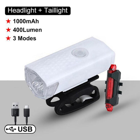 Bike Front Bicycle Lights Rear Taillight Rechargeable Headlight LED Flashlight Lantern Lamp Bicycle Safety Ciclismo Фонарик