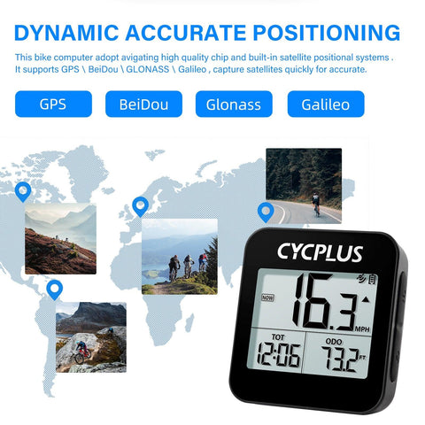 CYCPLUS Cycling GPS Bicycle Computer Bike Accessories Speedometer LED IPX6 Waterproof Odometer Wireless Stopwatch
