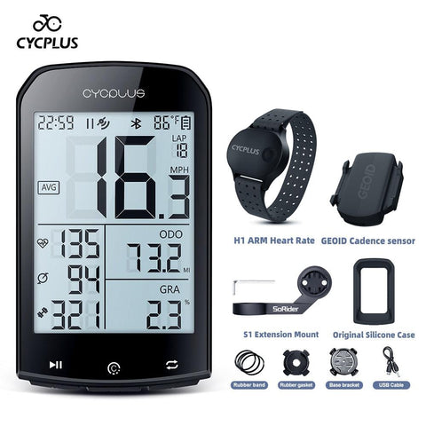 CYCPLUS M1 Bicycle Computer GPS Wireless Odometer Mountain Bike Road Cyclocomputer Speedometer Cycling Cadence Heart Rate Sensor