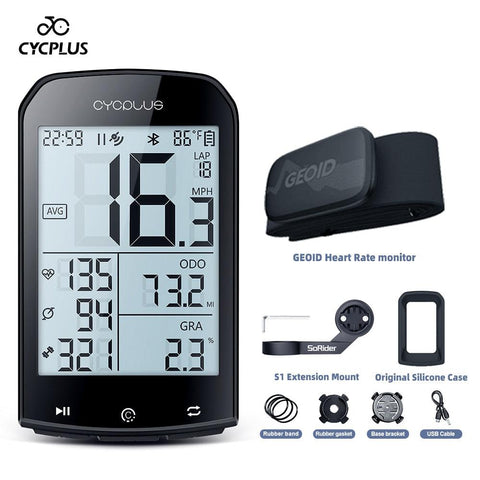 CYCPLUS M1 Bicycle Computer GPS Wireless Odometer Mountain Bike Road Cyclocomputer Speedometer Cycling Cadence Heart Rate Sensor