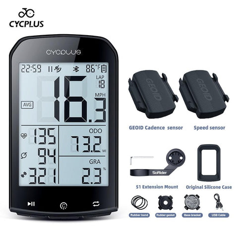 CYCPLUS M1 Bicycle Computer GPS Wireless Odometer Mountain Bike Road Cyclocomputer Speedometer Cycling Cadence Heart Rate Sensor