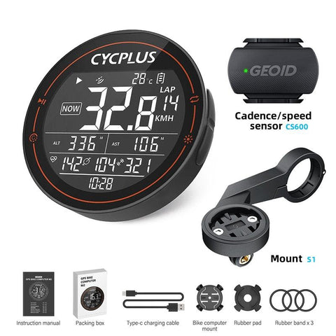 CYCPLUS M1 Bicycle Computer GPS Wireless Odometer Mountain Bike Road Cyclocomputer Speedometer Cycling Cadence Heart Rate Sensor