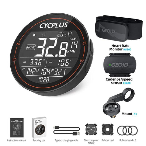 CYCPLUS M1 Bicycle Computer GPS Wireless Odometer Mountain Bike Road Cyclocomputer Speedometer Cycling Cadence Heart Rate Sensor