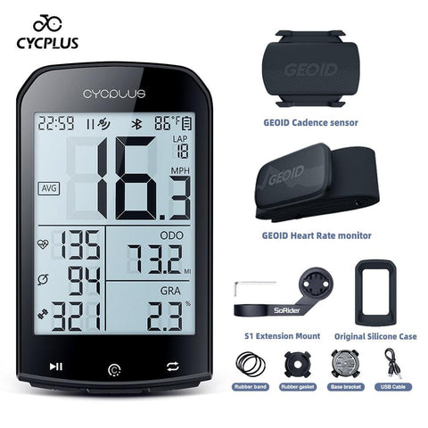 CYCPLUS M1 Bicycle Computer GPS Wireless Odometer Mountain Bike Road Cyclocomputer Speedometer Cycling Cadence Heart Rate Sensor