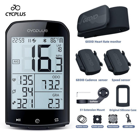 CYCPLUS M1 Bicycle Computer GPS Wireless Odometer Mountain Bike Road Cyclocomputer Speedometer Cycling Cadence Heart Rate Sensor