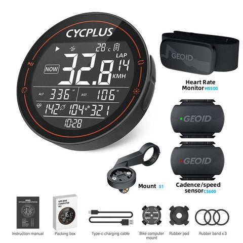 CYCPLUS M1 Bicycle Computer GPS Wireless Odometer Mountain Bike Road Cyclocomputer Speedometer Cycling Cadence Heart Rate Sensor