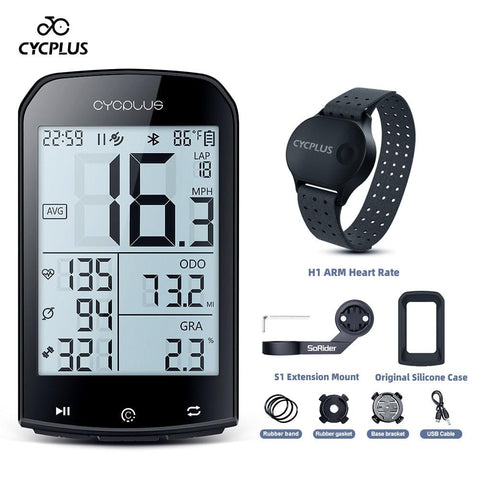 CYCPLUS M1 Bicycle Computer GPS Wireless Odometer Mountain Bike Road Cyclocomputer Speedometer Cycling Cadence Heart Rate Sensor