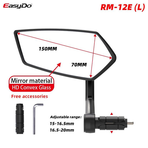 Easy Do Bicycle Handlebar Rear View Mirror 360 Rotate