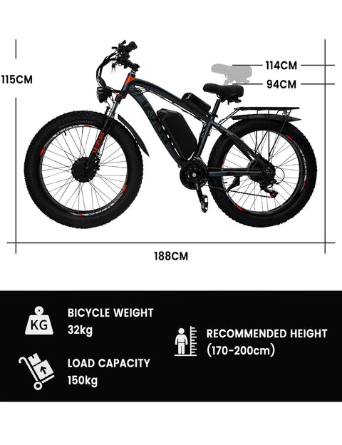 GUNAI GN88 2000w Electric Mountain Bike