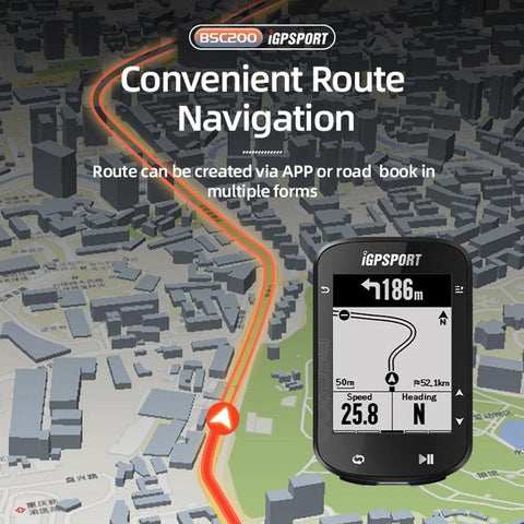 IGPSPORT BSC200 200 Wireless Bicycle Computer GPS Bike Speedometer Cycling Odometer 2.5in ANT+ APP Sync Slope Altitude