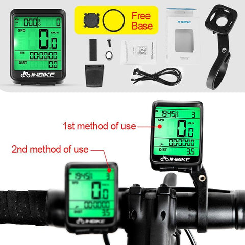 INBIKE Rainproof MTB Bike Computer Bicycle Speedometer Wireless Wired Odometer Cycling Watch LED Screen Measurable Watch IC321
