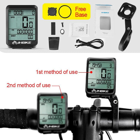 INBIKE Rainproof MTB Bike Computer Bicycle Speedometer Wireless Wired Odometer Cycling Watch LED Screen Measurable Watch IC321