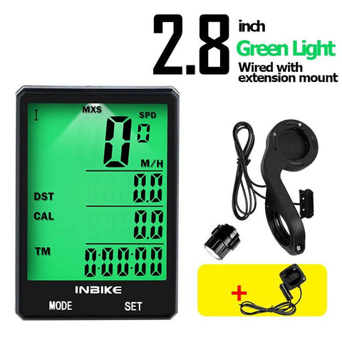 INBIKE Waterproof Bicycle Computer Wireless And Wired MTB Bike Cycling Odometer Stopwatch Speedometer Watch LED Digital Rate