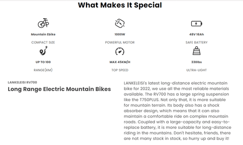 Lankeleisi RV700 Electric Mountain Bike