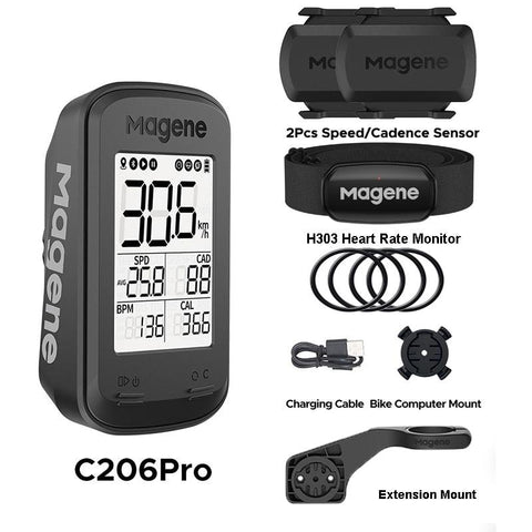 Magene C206 Pro Bike Computer Wireless GPS Speedometer Waterproof Road MTB Bicycle Bluetooth ANT with Cadence Cycling Sensor