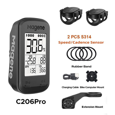 Magene C206 Pro Bike Computer Wireless GPS Speedometer Waterproof Road MTB Bicycle Bluetooth ANT with Cadence Cycling Sensor