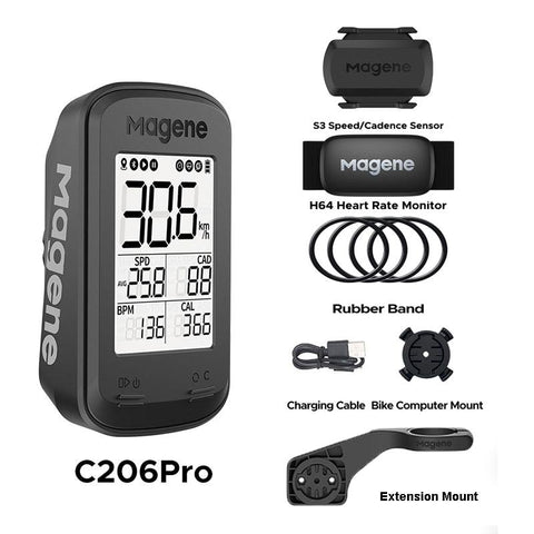 Magene C206 Pro Bike Computer Wireless GPS Speedometer Waterproof Road MTB Bicycle Bluetooth ANT with Cadence Cycling Sensor