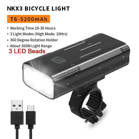 NATFIRE 10000 mAh Bike Light Rainproof USB Rechargeable LED Bicycle Light Super Bright Flashlight for Cycling Front / Rear Light