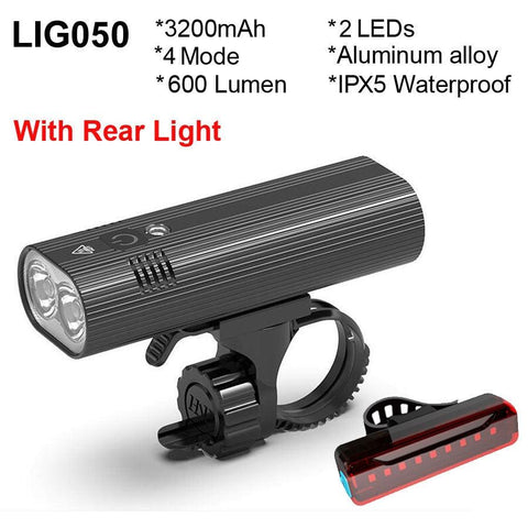 NEWBOLER Bicycle Light 3600 Lumens USB Chargeable Rainproof MTB Bike Light Set With 2 Holder 5200mAh Flashlight Bike Accessories