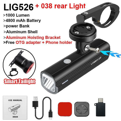 NEWBOLER Bicycle Light Front 1000Lumen Bike Light 4800mAh  Waterproof Flashlight USB Charging MTB Road Cycling Lamp Accessories