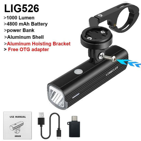 NEWBOLER Bicycle Light Front 1000Lumen Bike Light 4800mAh  Waterproof Flashlight USB Charging MTB Road Cycling Lamp Accessories