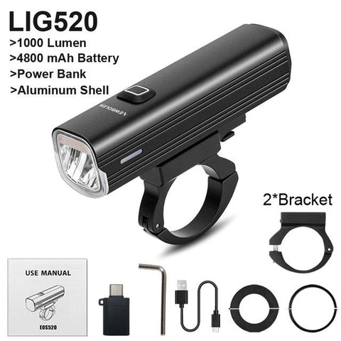 NEWBOLER Bicycle Light Front 1000Lumen Bike Light 4800mAh  Waterproof Flashlight USB Charging MTB Road Cycling Lamp Accessories