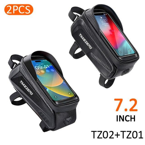NEWBOLER Bike Bag 2L Frame Front Tube Cycling Bag Bicycle Waterproof Phone Case Holder 7.2Inches Touchscreen Bag Accessorie