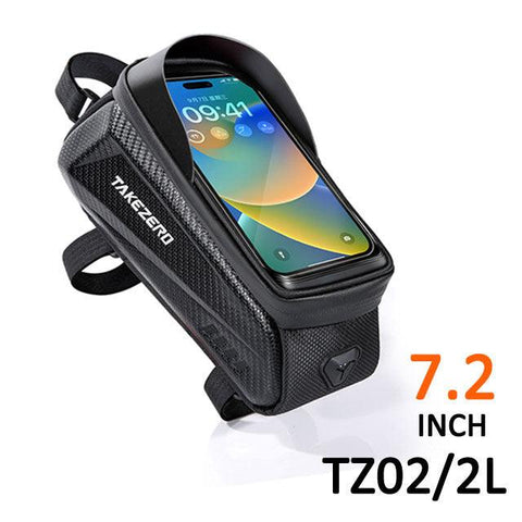 NEWBOLER Bike Bag 2L Frame Front Tube Cycling Bag Bicycle Waterproof Phone Case Holder 7.2Inches Touchscreen Bag Accessorie