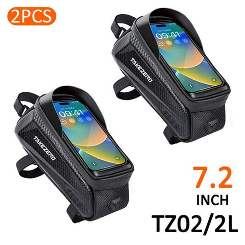 NEWBOLER Bike Bag 2L Frame Front Tube Cycling Bag Bicycle Waterproof Phone Case Holder 7.2Inches Touchscreen Bag Accessorie
