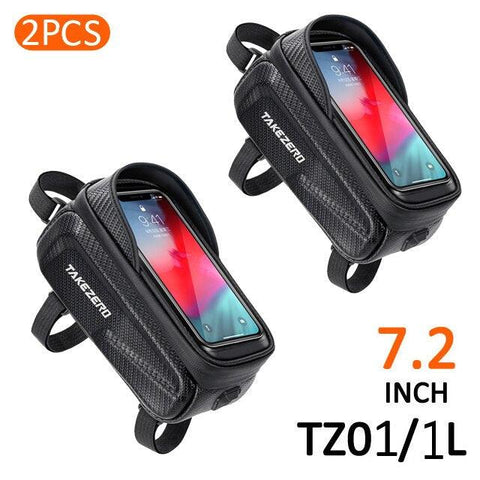NEWBOLER Bike Bag 2L Frame Front Tube Cycling Bag Bicycle Waterproof Phone Case Holder 7.2Inches Touchscreen Bag Accessorie