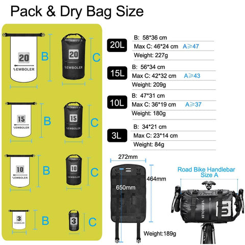 NEWBOLER Bike Front Tube Bag Waterproof Bicycle Handlebar Basket Pack Cycling Front Frame Pannier Bicycle Accessories